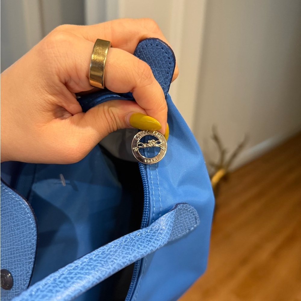 SMALL LONGCHAMP LE PLIAGE ORIGINAL TOP HANDLE BAG CORNFLOWER BLUE - Picture 5 of 5